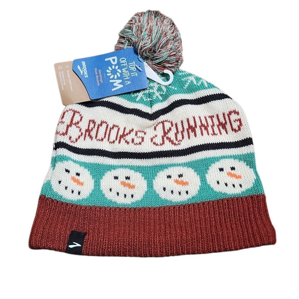 Brooks Unisex Running Beanie Snowman Hat NWT